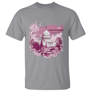 Washington DC Cherry Blossoms T Shirt Capitol Building Sakura TS11 Sport Gray Print Your Wear