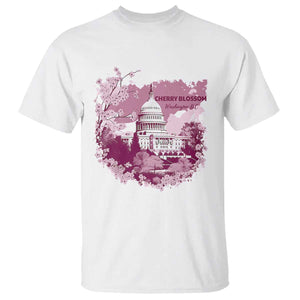 Washington DC Cherry Blossoms T Shirt Capitol Building Sakura TS11 White Print Your Wear