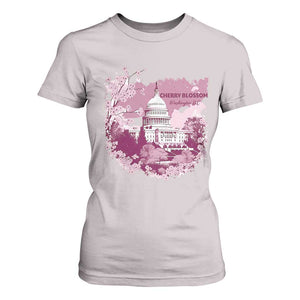Washington DC Cherry Blossoms T Shirt For Women Capitol Building Sakura TS11 Ice Gray Print Your Wear