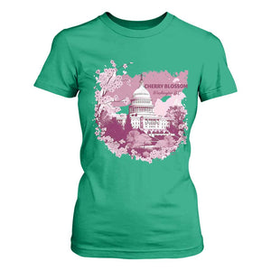 Washington DC Cherry Blossoms T Shirt For Women Capitol Building Sakura TS11 Irish Green Print Your Wear