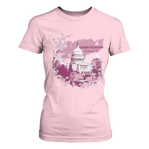 Washington DC Cherry Blossoms T Shirt For Women Capitol Building Sakura TS11 Light Pink Print Your Wear