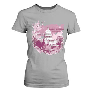 Washington DC Cherry Blossoms T Shirt For Women Capitol Building Sakura TS11 Sport Gray Print Your Wear