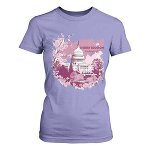 Washington DC Cherry Blossoms T Shirt For Women Capitol Building Sakura TS11 Violet Print Your Wear