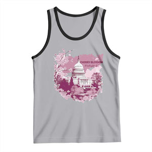 Washington DC Cherry Blossoms Tank Top Capitol Building Sakura TS11 Athletic Heather Black Print Your Wear