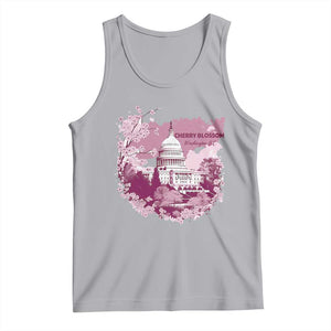 Washington DC Cherry Blossoms Tank Top Capitol Building Sakura TS11 Athletic Heather Print Your Wear