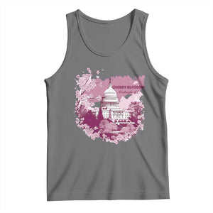 Washington DC Cherry Blossoms Tank Top Capitol Building Sakura TS11 Black Heather Print Your Wear
