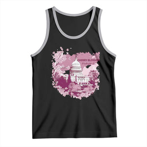 Washington DC Cherry Blossoms Tank Top Capitol Building Sakura TS11 Black Athletic Heather Print Your Wear