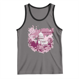 Washington DC Cherry Blossoms Tank Top Capitol Building Sakura TS11 Deep Heather Black Print Your Wear
