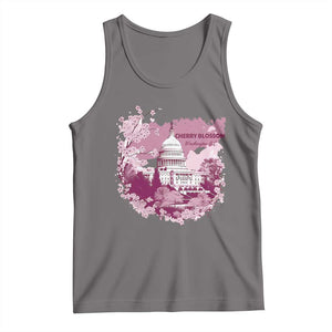 Washington DC Cherry Blossoms Tank Top Capitol Building Sakura TS11 Deep Heather Print Your Wear