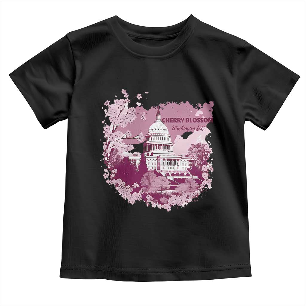 Washington DC Cherry Blossoms Toddler T Shirt Capitol Building Sakura TS11 Black Print Your Wear