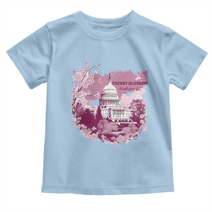 Washington DC Cherry Blossoms Toddler T Shirt Capitol Building Sakura TS11 Light Blue Print Your Wear