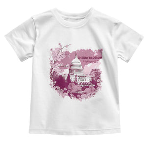 Washington DC Cherry Blossoms Toddler T Shirt Capitol Building Sakura TS11 White Print Your Wear