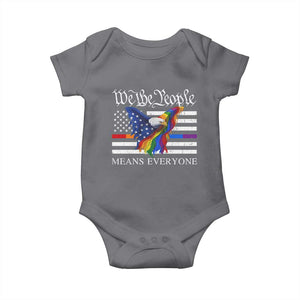We The People Means Everyone US Constitution LGBT Pride Baby Onesie Rainbow Bald Eagle TS11 Charcoal Print Your Wear