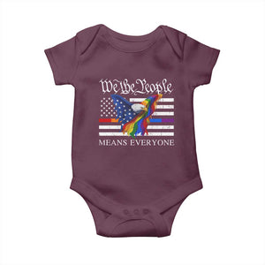 We The People Means Everyone US Constitution LGBT Pride Baby Onesie Rainbow Bald Eagle TS11 Maroon Print Your Wear