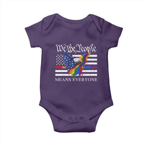 We The People Means Everyone US Constitution LGBT Pride Baby Onesie Rainbow Bald Eagle TS11 Purple Print Your Wear