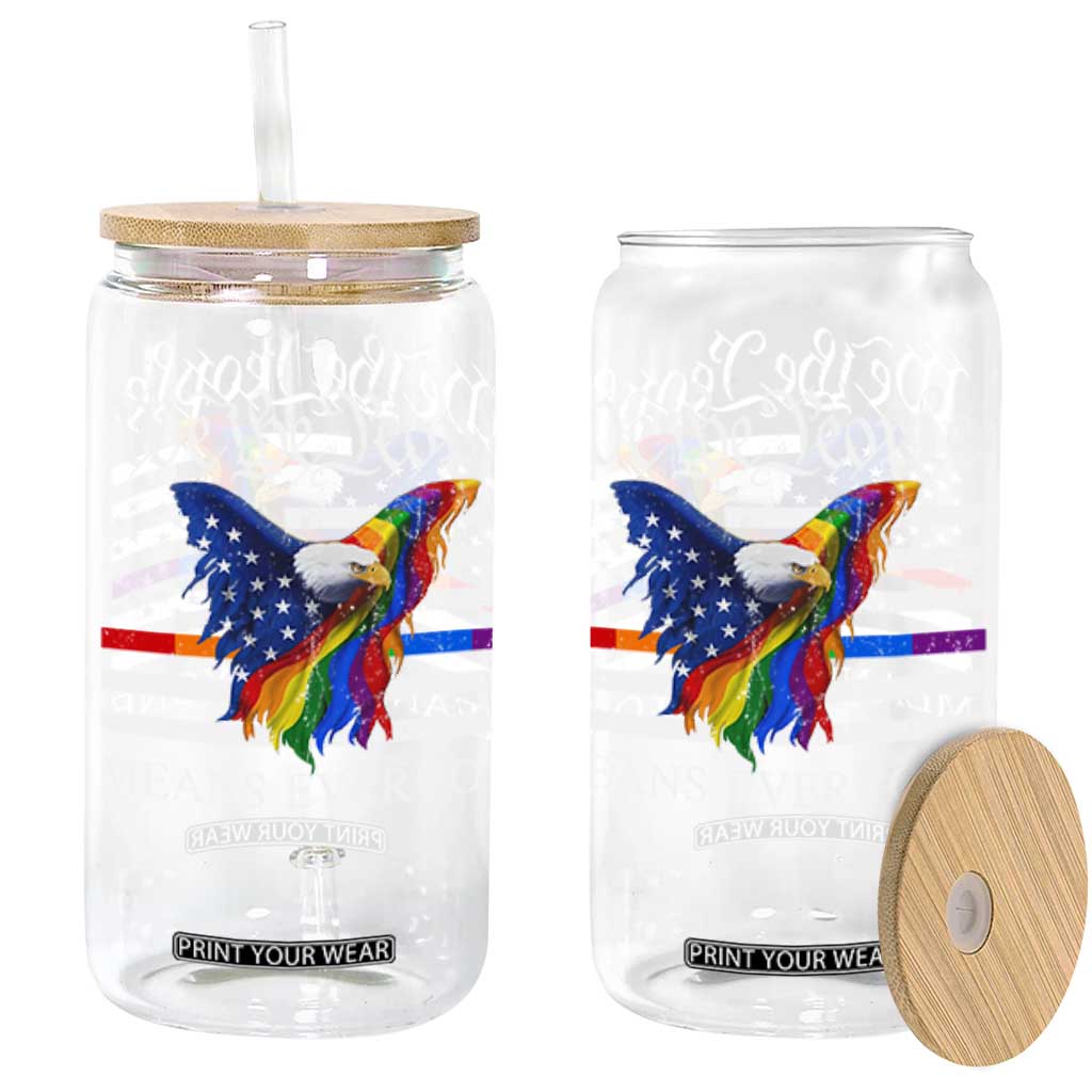 We The People Means Everyone US Constitution LGBT Pride Glass Can Rainbow Bald Eagle TS11 Black Print Your Wear