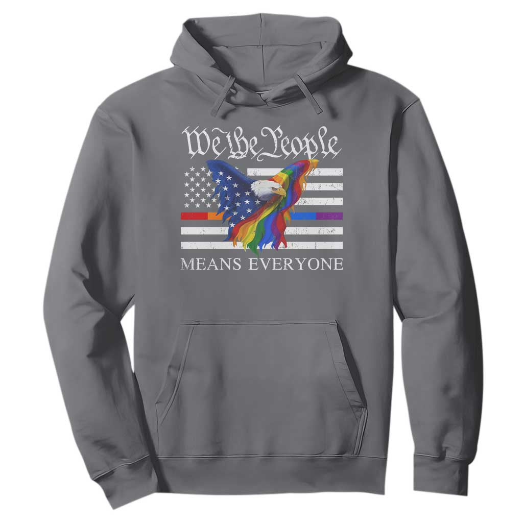 We The People Means Everyone US Constitution LGBT Pride Hoodie Rainbow Bald Eagle TS11 Charcoal Print Your Wear