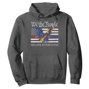 We The People Means Everyone US Constitution LGBT Pride Hoodie Rainbow Bald Eagle TS11 Dark Heather Print Your Wear