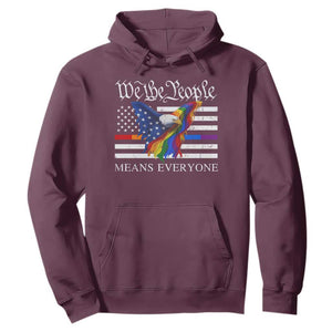 We The People Means Everyone US Constitution LGBT Pride Hoodie Rainbow Bald Eagle TS11 Maroon Print Your Wear