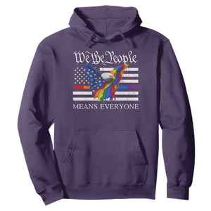 We The People Means Everyone US Constitution LGBT Pride Hoodie Rainbow Bald Eagle TS11 Purple Print Your Wear