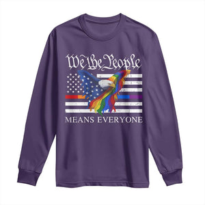 We The People Means Everyone US Constitution LGBT Pride Long Sleeve Shirt Rainbow Bald Eagle TS11 Purple Print Your Wear