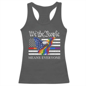 We The People Means Everyone US Constitution LGBT Pride Racerback Tank Top Rainbow Bald Eagle TS11 Dark Heather Print Your Wear