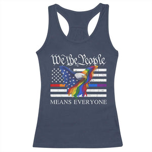We The People Means Everyone US Constitution LGBT Pride Racerback Tank Top Rainbow Bald Eagle TS11 Navy Print Your Wear