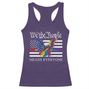 We The People Means Everyone US Constitution LGBT Pride Racerback Tank Top Rainbow Bald Eagle TS11 Purple Print Your Wear