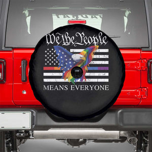 We The People Means Everyone US Constitution LGBT Pride Spare Tire Cover Rainbow Bald Eagle TS11 Black Print Your Wear