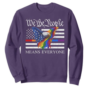We The People Means Everyone US Constitution LGBT Pride Sweatshirt Rainbow Bald Eagle TS11 Purple Print Your Wear