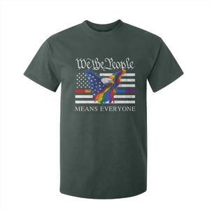 We The People Means Everyone US Constitution LGBT Pride T Shirt For Kid Rainbow Bald Eagle TS11 Dark Forest Green Print Your Wear