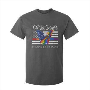 We The People Means Everyone US Constitution LGBT Pride T Shirt For Kid Rainbow Bald Eagle TS11 Dark Heather Print Your Wear