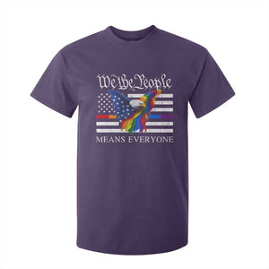 We The People Means Everyone US Constitution LGBT Pride T Shirt For Kid Rainbow Bald Eagle TS11 Purple Print Your Wear