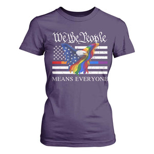 We The People Means Everyone US Constitution LGBT Pride T Shirt For Women Rainbow Bald Eagle TS11 Purple Print Your Wear