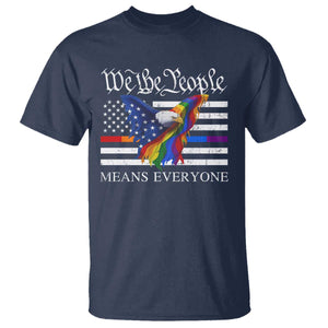 We The People Means Everyone US Constitution LGBT Pride T Shirt Rainbow Bald Eagle TS11 Navy Print Your Wear