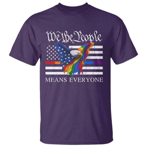 We The People Means Everyone US Constitution LGBT Pride T Shirt Rainbow Bald Eagle TS11 Purple Print Your Wear