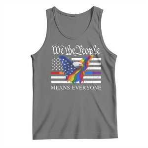 We The People Means Everyone US Constitution LGBT Pride Tank Top Rainbow Bald Eagle TS11 Black Heather Print Your Wear