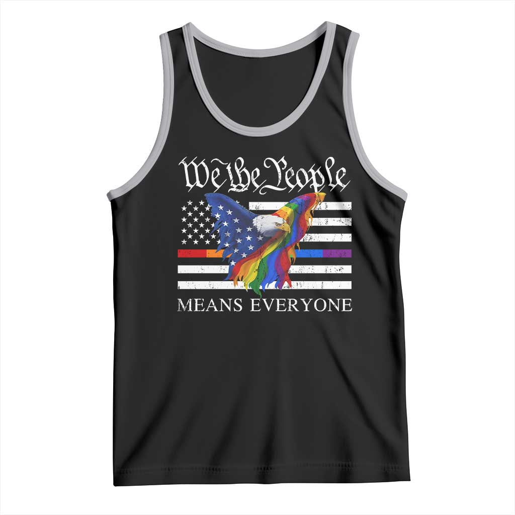 We The People Means Everyone US Constitution LGBT Pride Tank Top Rainbow Bald Eagle TS11 Black Athletic Heather Print Your Wear