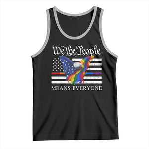 We The People Means Everyone US Constitution LGBT Pride Tank Top Rainbow Bald Eagle TS11 Black Athletic Heather Print Your Wear