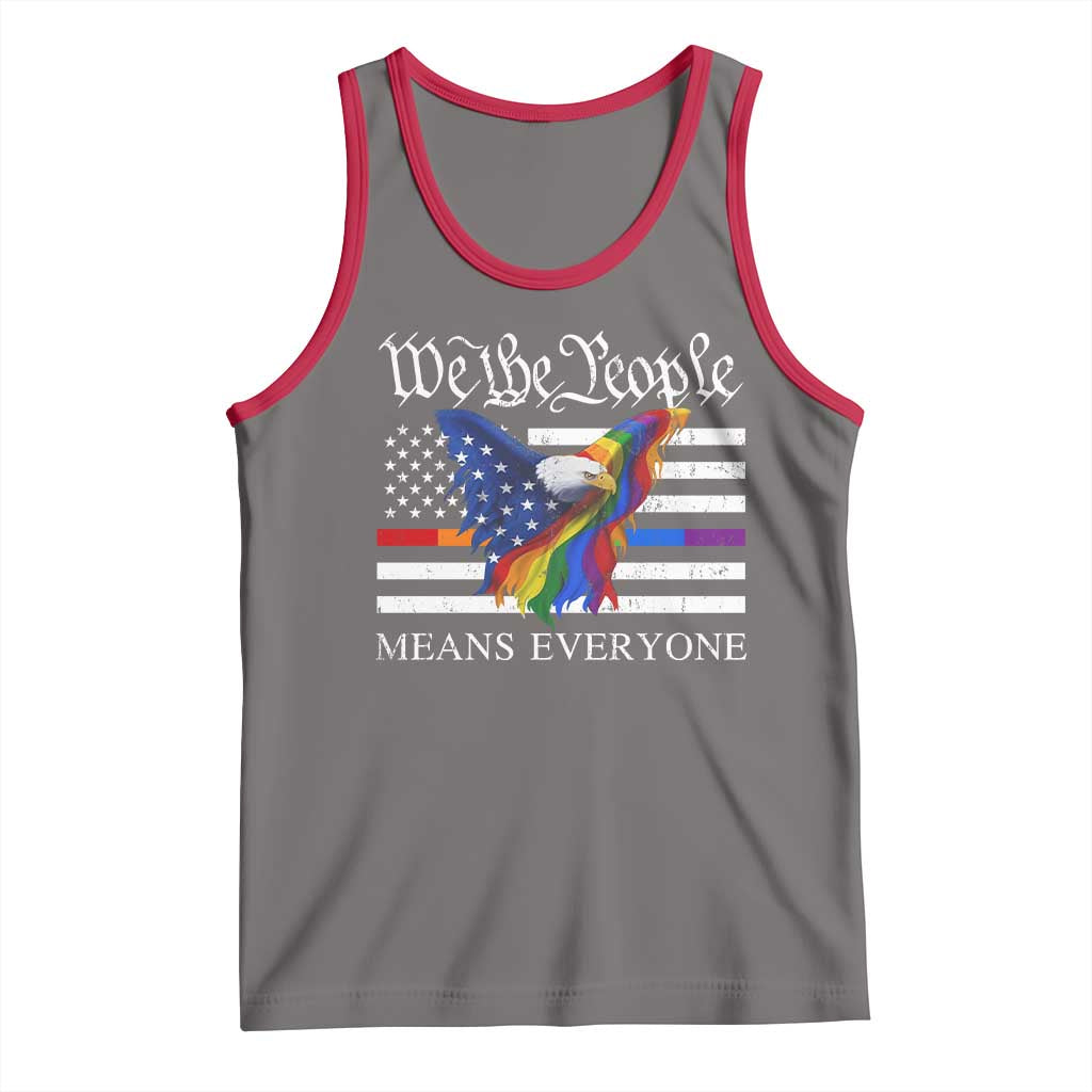 We The People Means Everyone US Constitution LGBT Pride Tank Top Rainbow Bald Eagle TS11 Deep Heather Red Print Your Wear
