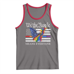 We The People Means Everyone US Constitution LGBT Pride Tank Top Rainbow Bald Eagle TS11 Deep Heather Red Print Your Wear