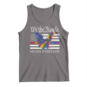 We The People Means Everyone US Constitution LGBT Pride Tank Top Rainbow Bald Eagle TS11 Deep Heather Print Your Wear