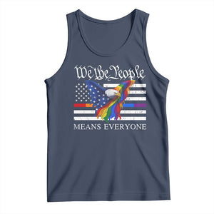 We The People Means Everyone US Constitution LGBT Pride Tank Top Rainbow Bald Eagle TS11 Navy Print Your Wear