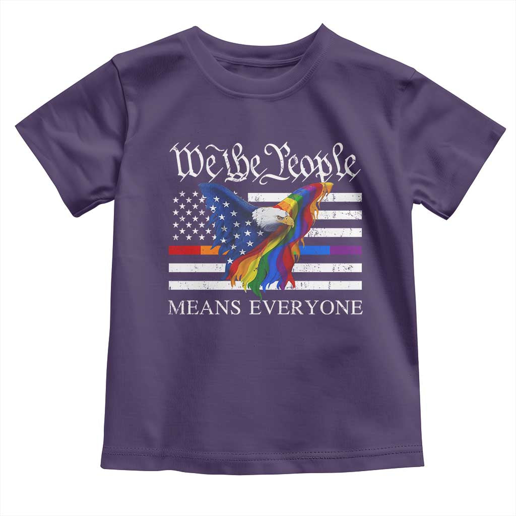 We The People Means Everyone US Constitution LGBT Pride Toddler T Shirt Rainbow Bald Eagle TS11 Purple Print Your Wear
