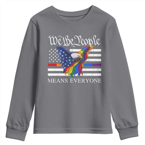 We The People Means Everyone US Constitution LGBT Pride Youth Sweatshirt Rainbow Bald Eagle TS11 Charcoal Print Your Wear