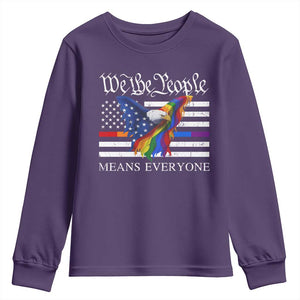 We The People Means Everyone US Constitution LGBT Pride Youth Sweatshirt Rainbow Bald Eagle TS11 Purple Print Your Wear