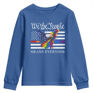 We The People Means Everyone US Constitution LGBT Pride Youth Sweatshirt Rainbow Bald Eagle TS11 Royal Blue Print Your Wear