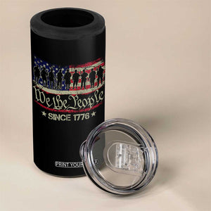We The People Since 1776 4 in 1 Can Cooler Tumbler US Military Army Birthday Vintage American Flag TS11 Print Your Wear