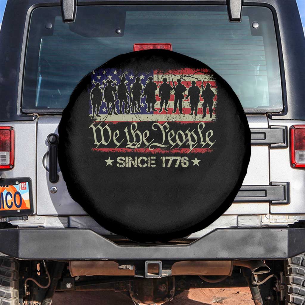 We The People Since 1776 Spare Tire Cover 250 Years America Anniversary Vintage American Flag TS11 No hole Black Print Your Wear