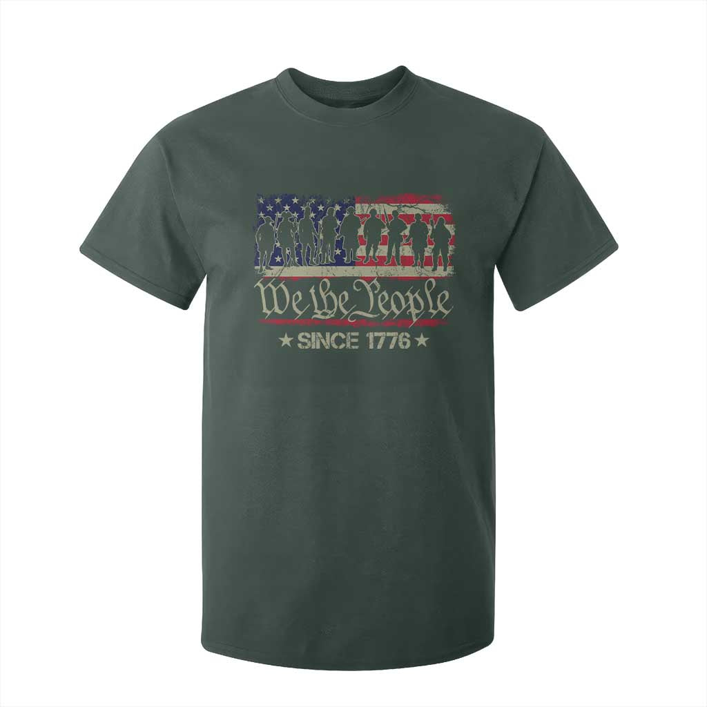 We The People Since 1776 T Shirt For Kid 250 Years America Anniversary Vintage American Flag TS11 Dark Forest Green Print Your Wear
